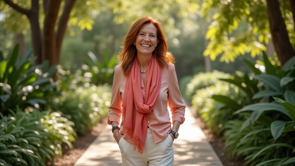 Woman relaxing at Mercer Arboretum in Spring