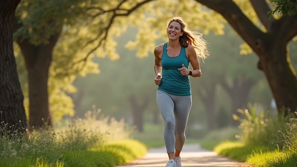 Active woman enjoying Spring Creek Greenway trail after weight loss goals with semaglutide program