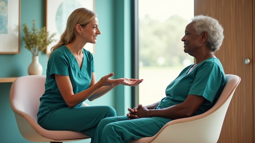 Physician consultation discussing tirzepatide maintenance dose options after reaching goal weight at Spring medical spa