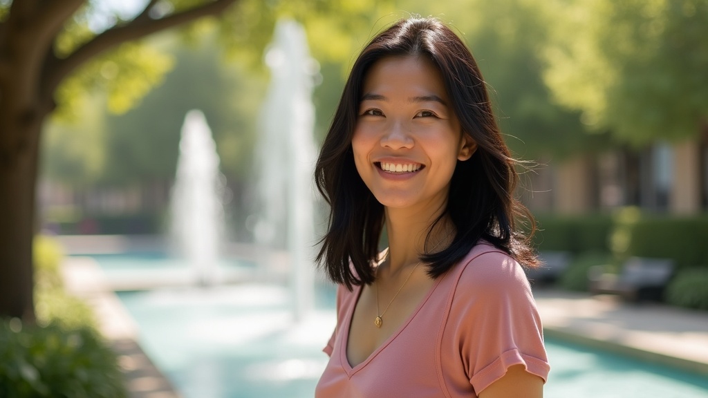 Confident woman outdoors after achieving weight loss goals through physician-supervised care in The Woodlands