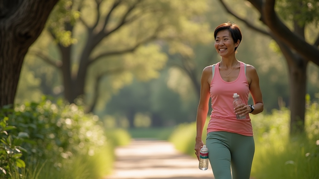 Woman at Mercer Arboretum in North Houston, active lifestyle during physician-supervised medical weight loss program