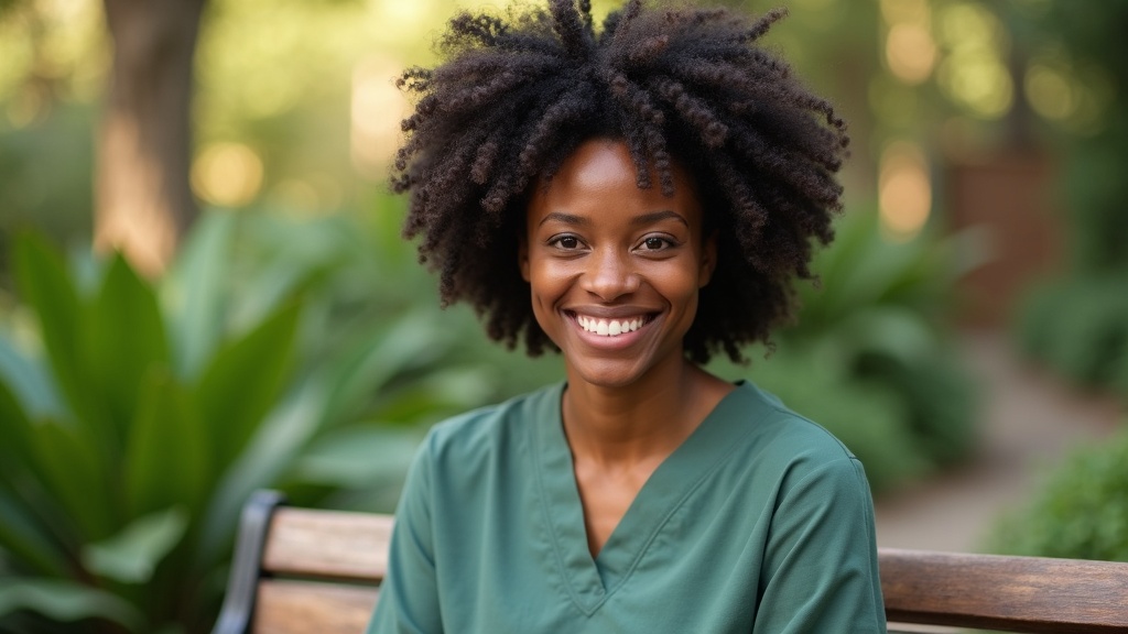 Close-up portrait of a woman with healthy natural curls illustrating hair growth cycle phases